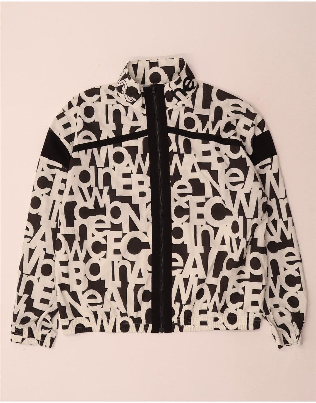 New Balance Veste bomber surdimensionnée graphique pour femme UK 10 Small Blanc