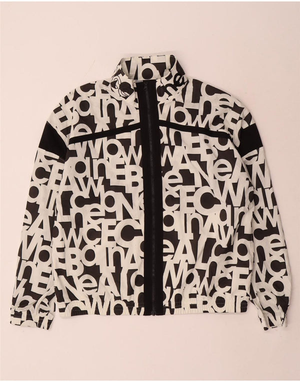 New Balance Veste bomber surdimensionnée graphique pour femme UK 10 Small Blanc