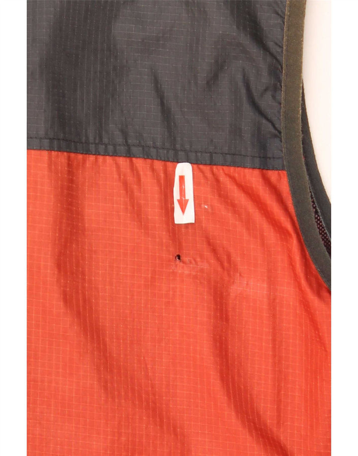 Paco Gilet Homme UK 40 Large Orange Colorblock Nylon