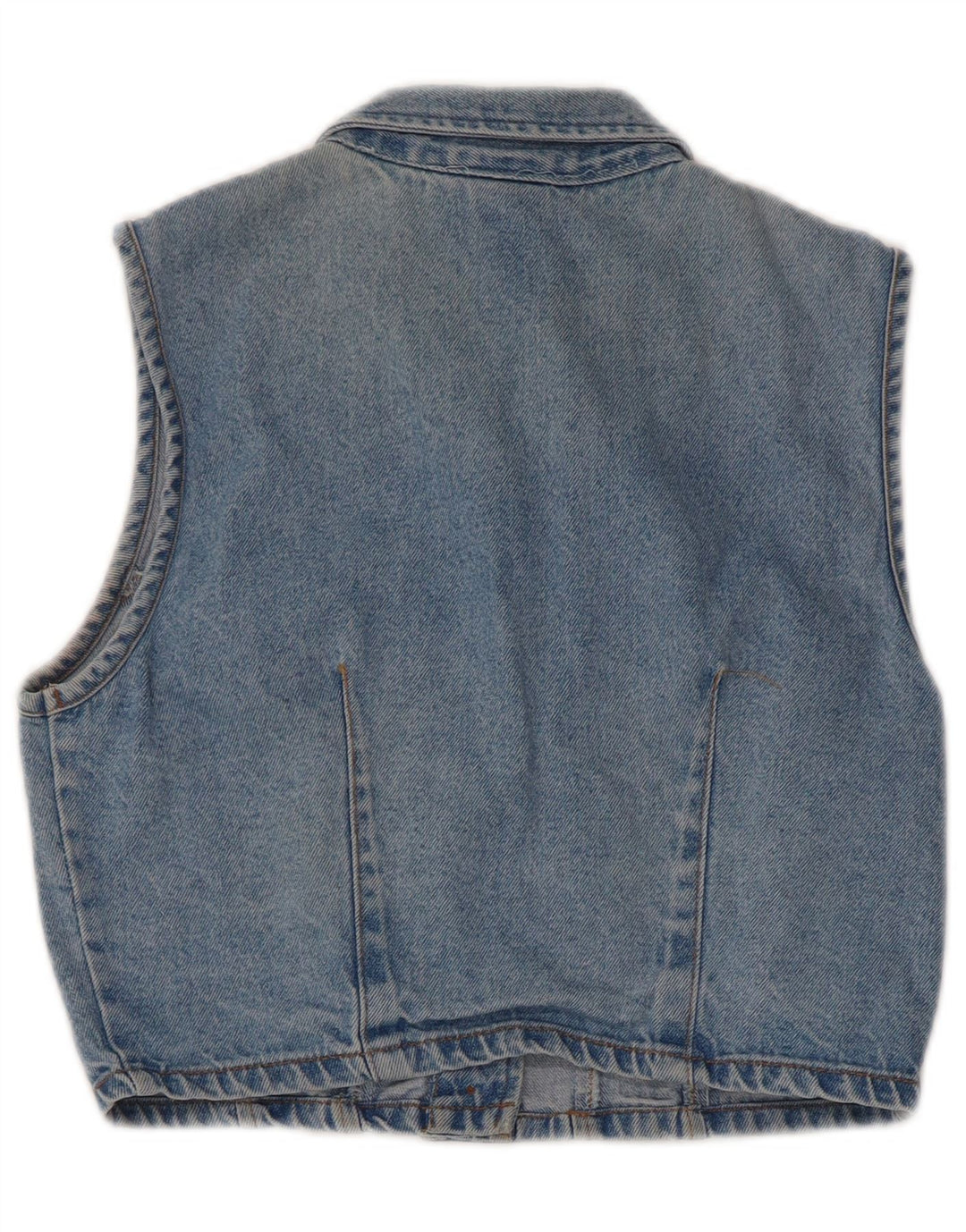 VINTAGE Gilet en jean fille 9-10 ans Bleu Coton