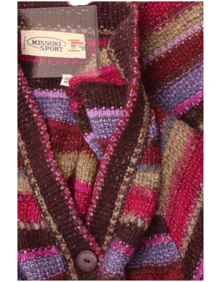 Missoni Sport Cardigan Femme Pull IT 42 Moyen Rayé Multicolore
