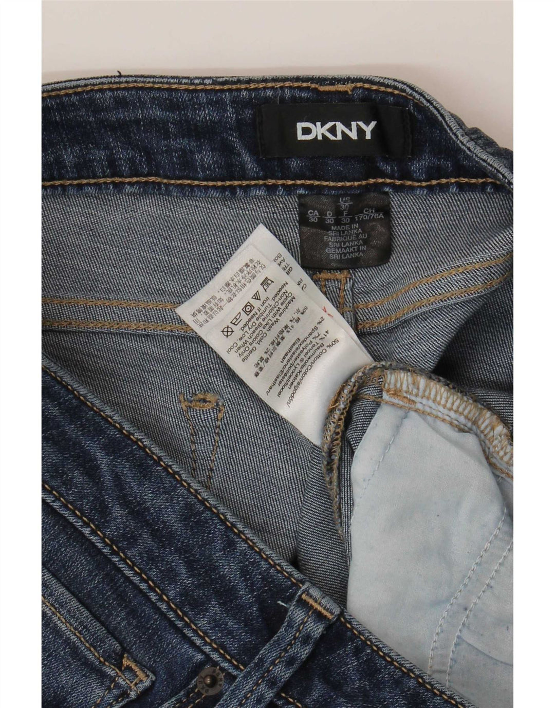 Dkny Jean Slim Femme W30 L27 Bleu Coton