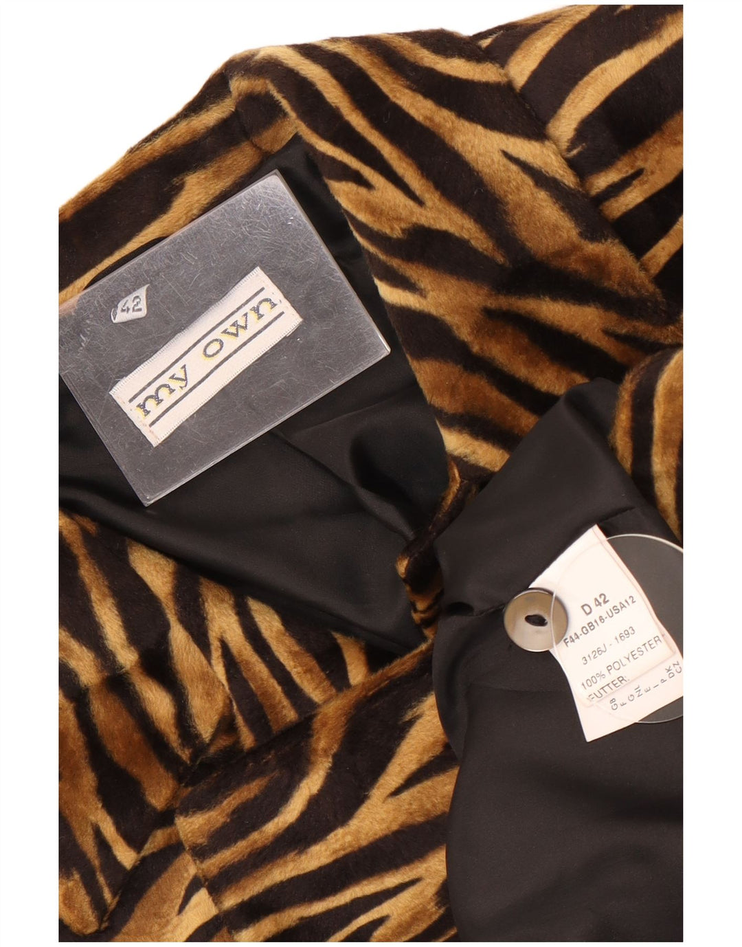 My Own Veste blazer à 4 boutons pour femme EU 42 Grand imprimé animal marron
