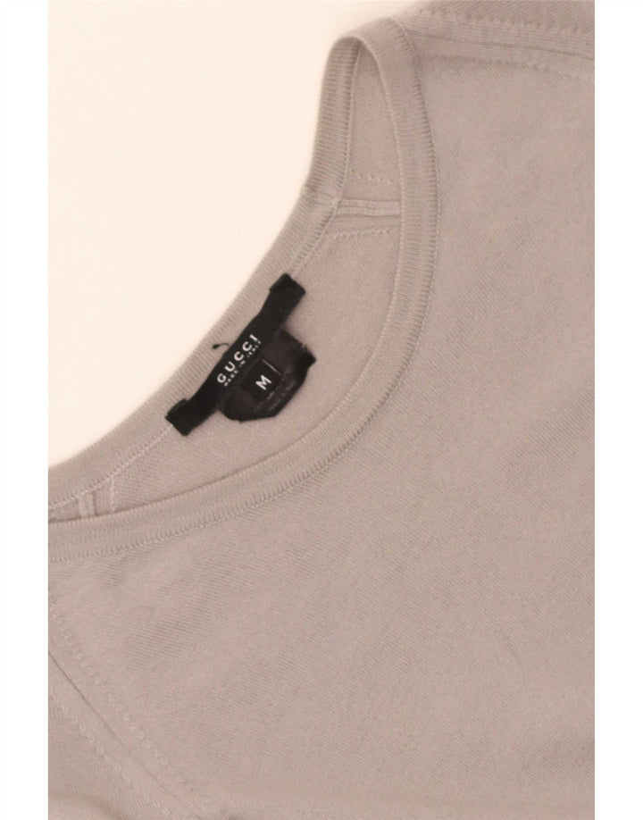 Gucci Pull col bateau pour femme UK 12 Laine gris moyen