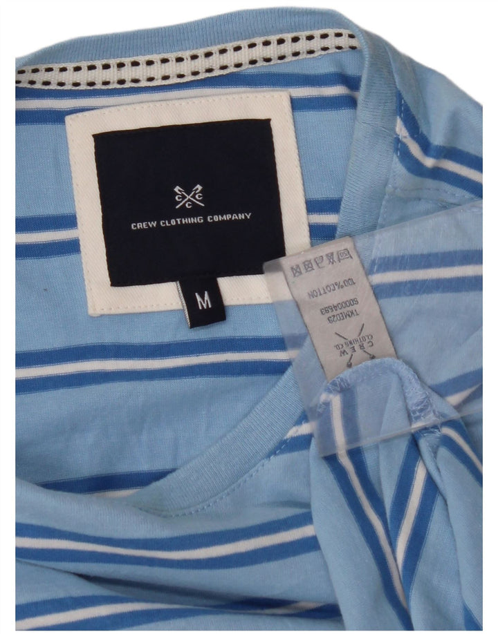 CREW CLOTHING T-Shirt Homme Bleu Moyen Rayé Coton