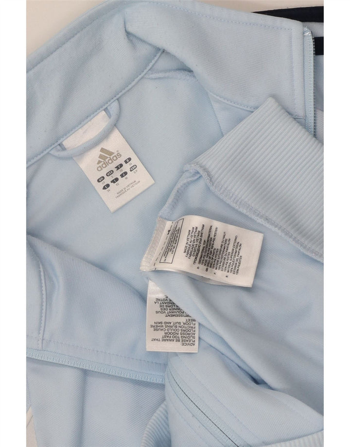 Adidas Veste de survêtement pour femme UK 10 Petit Bleu Polyester
