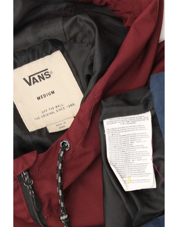 Vans Veste de pluie à capuche pour homme UK 38 Medium Bordeaux Colourblock