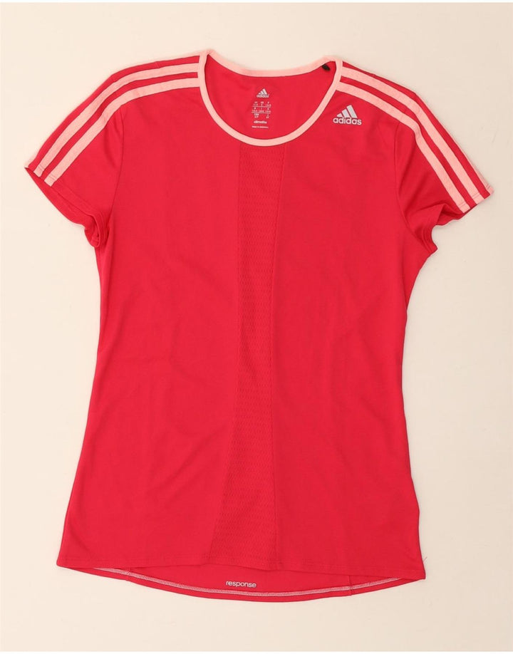 Adidas Climalite T-Shirt Top UK 8/10 Petit Rose Polyester