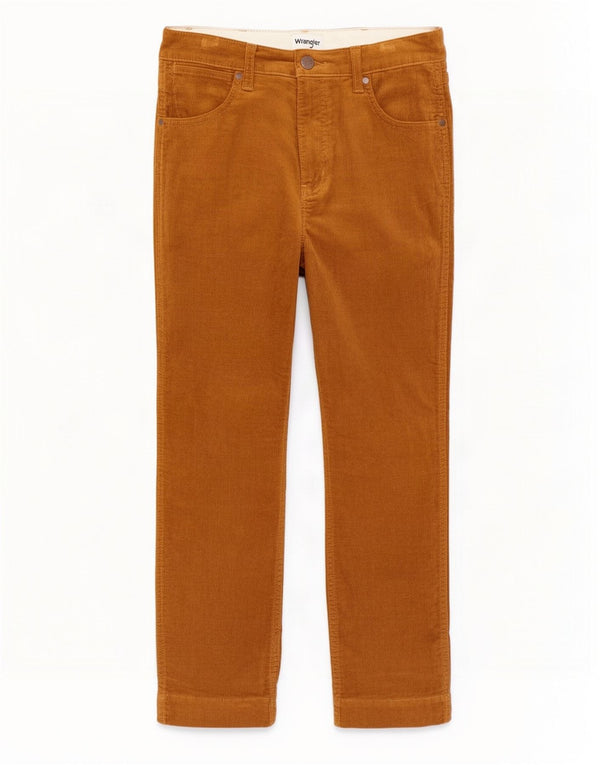 Wrangler Pantalon droit en velours côtelé pour homme W30 L27 Marron Coton