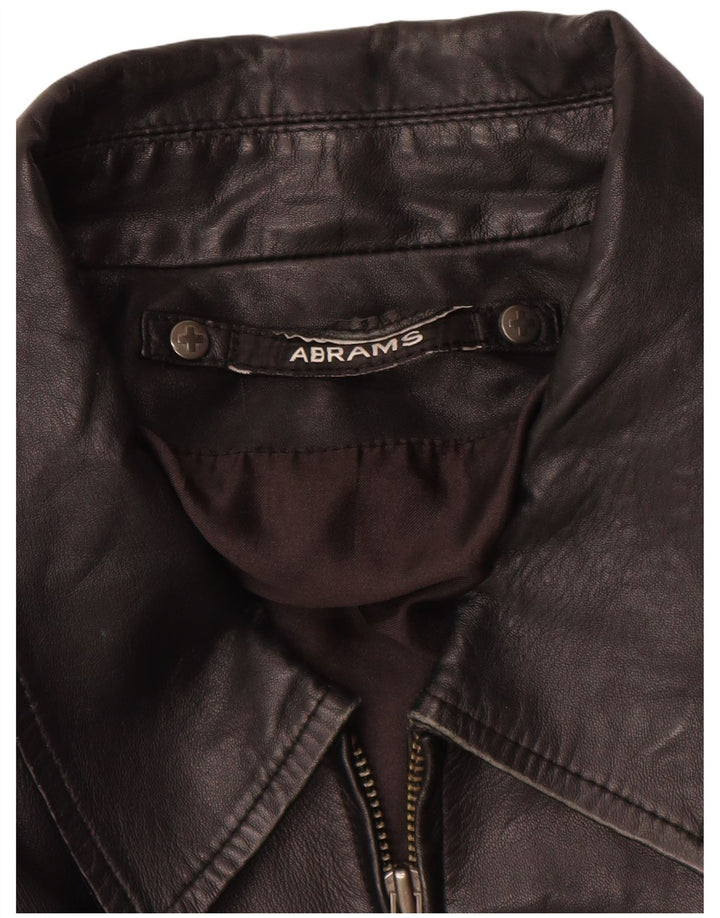 Abrams Veste en cuir pour homme IT 52 XL Cuir noir
