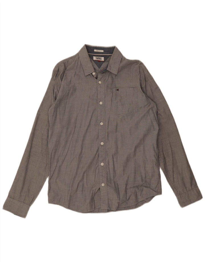 Tommy Hilfiger Chemise Regular Fit Homme Gris Moyen Coton