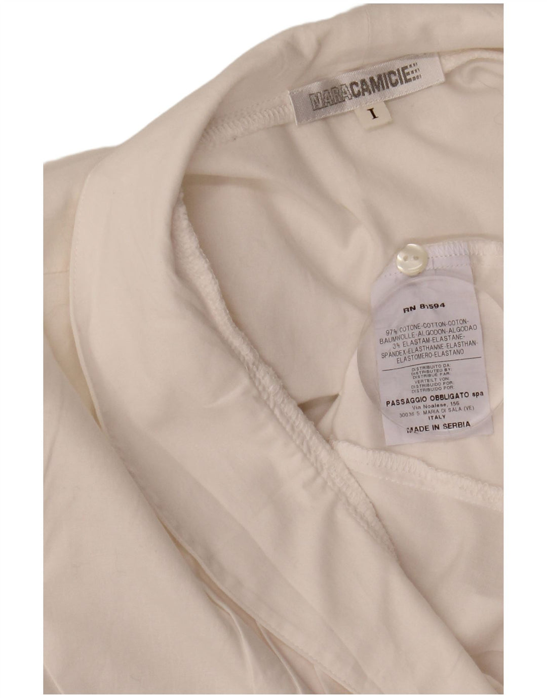 NARACAMICIE Chemise de smoking pour femme UK 12 Coton blanc moyen