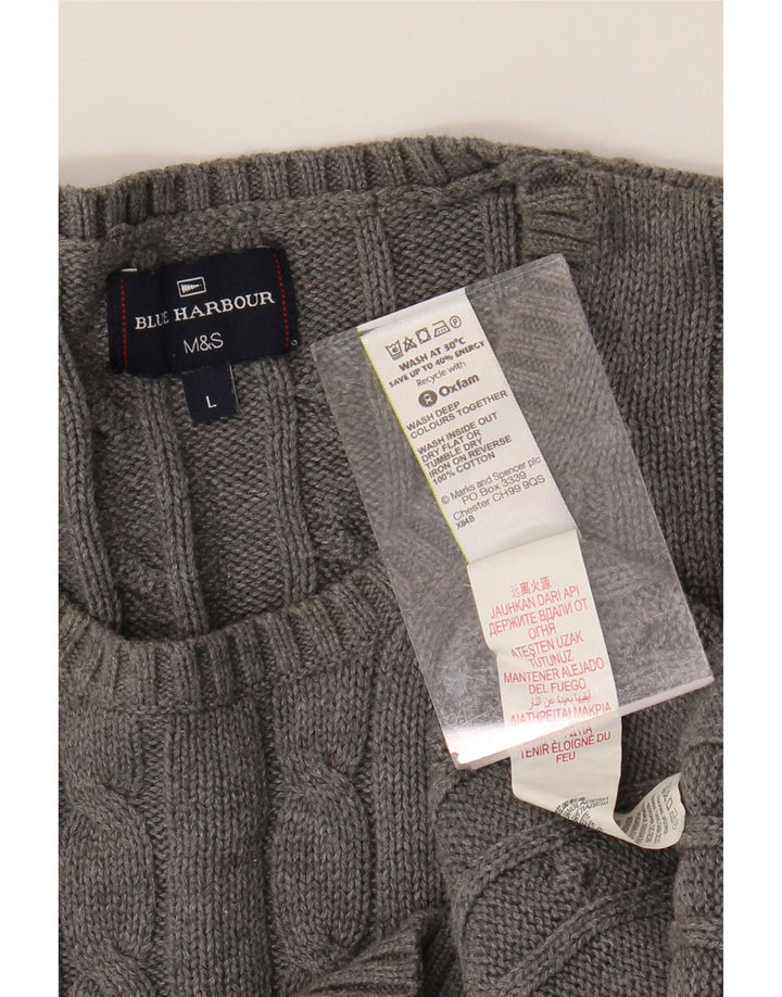 Marks & Spencer Pull à col rond bleu Harbour pour homme, grand gris