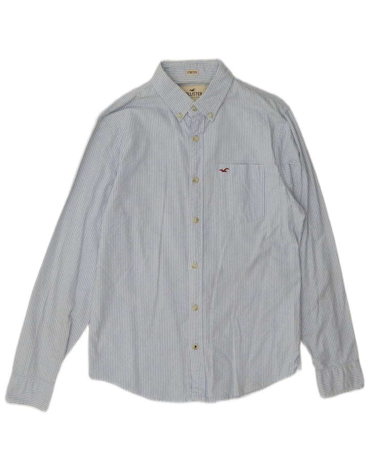 Hollister Chemise Homme Petit Bleu En Coton À Rayures