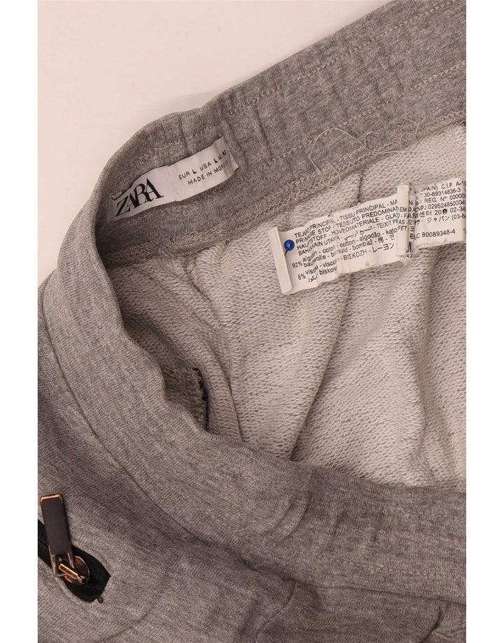Zara Short Sport Homme Large Gris Moucheté Coton