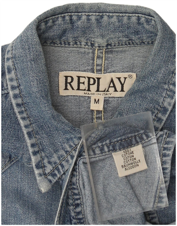 Replay Chemise en jean pour femme UK 12 Bleu moyen Coton