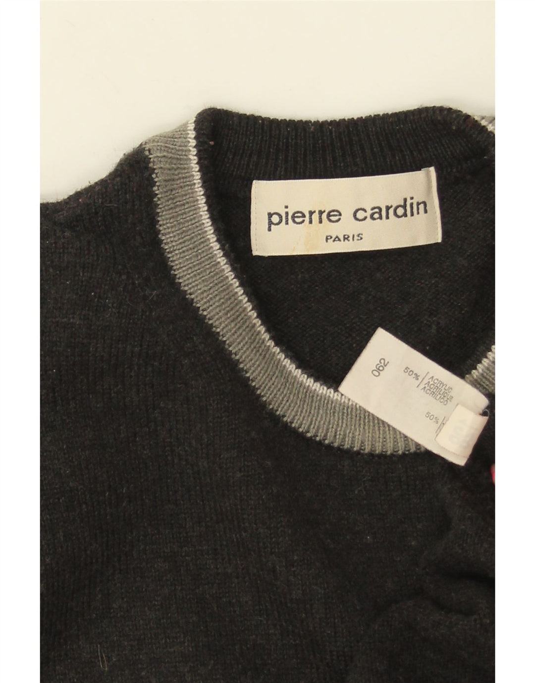 PIERRE CARDIN Pull Col Rond Homme Gris Moyen Colourblock