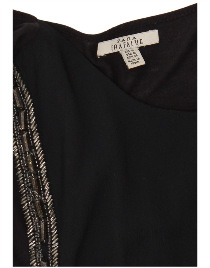 Zara Chemisier sans manches pour femme UK 12 Noir moyen