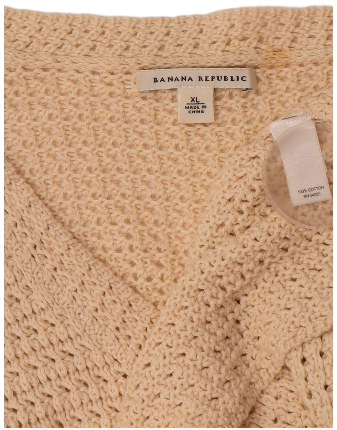 BANANA REPUBLIC Pull Cardigan Femme UK 18 XL Coton Beige