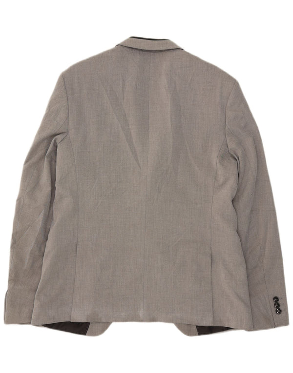 Zara Veste Blazer 1 Bouton Homme EU 50 Gris Moyen