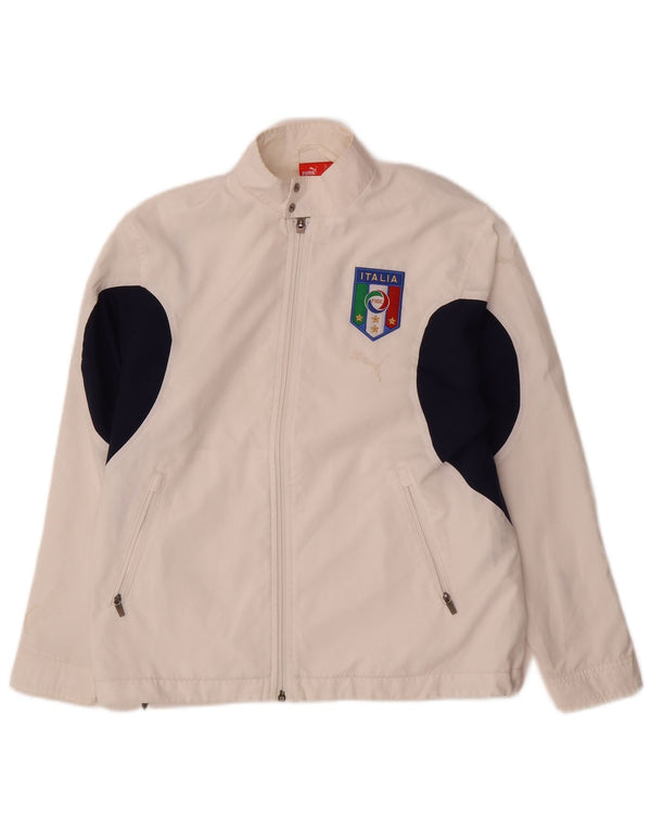Puma Veste de survêtement Italia Graphic pour garçon 11-12 ans Blanc Colorblock