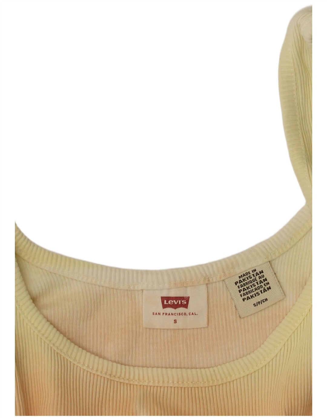 LEVI'S Débardeur court pour femme UK 8 Petit Rayé Jaune