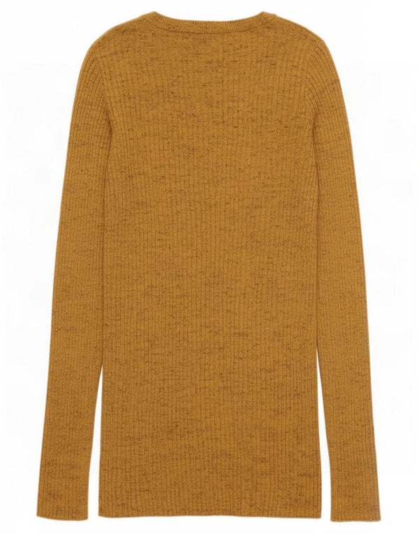 Zara Robe pull à manches longues pour femme UK 12 Jaune moyen moucheté