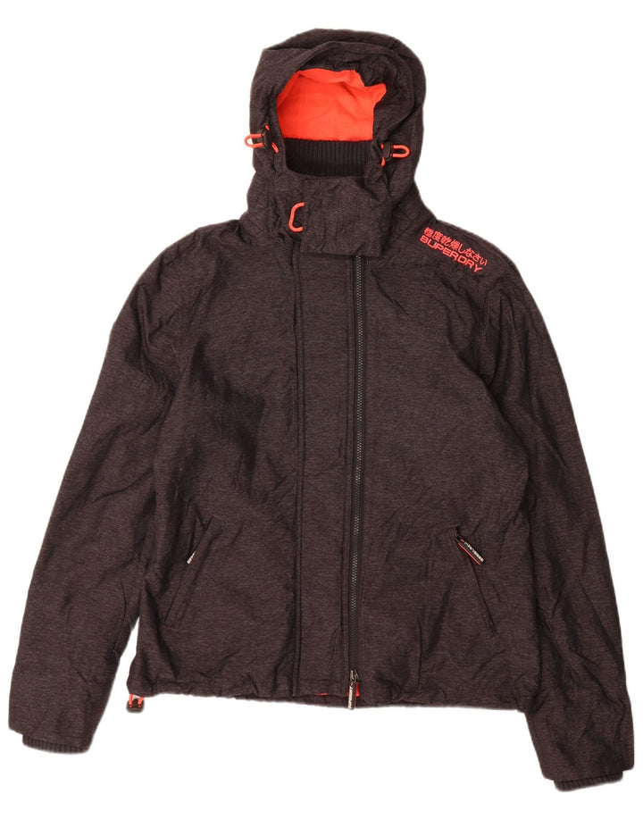 SUPERDRY Veste coupe-vent à capuche Windcheater pour femme UK 16 Large Noir