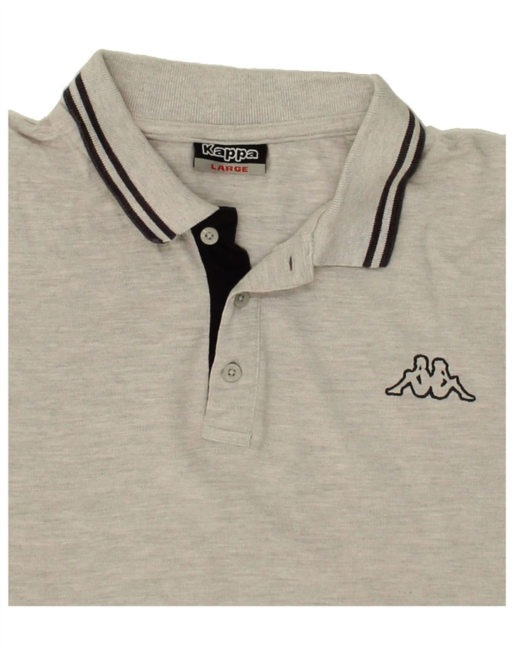 KAPPA Mens Polo Shirt Large Grey Cotton Vintage Kappa and Second-Hand Kappa from Messina Hembry 
