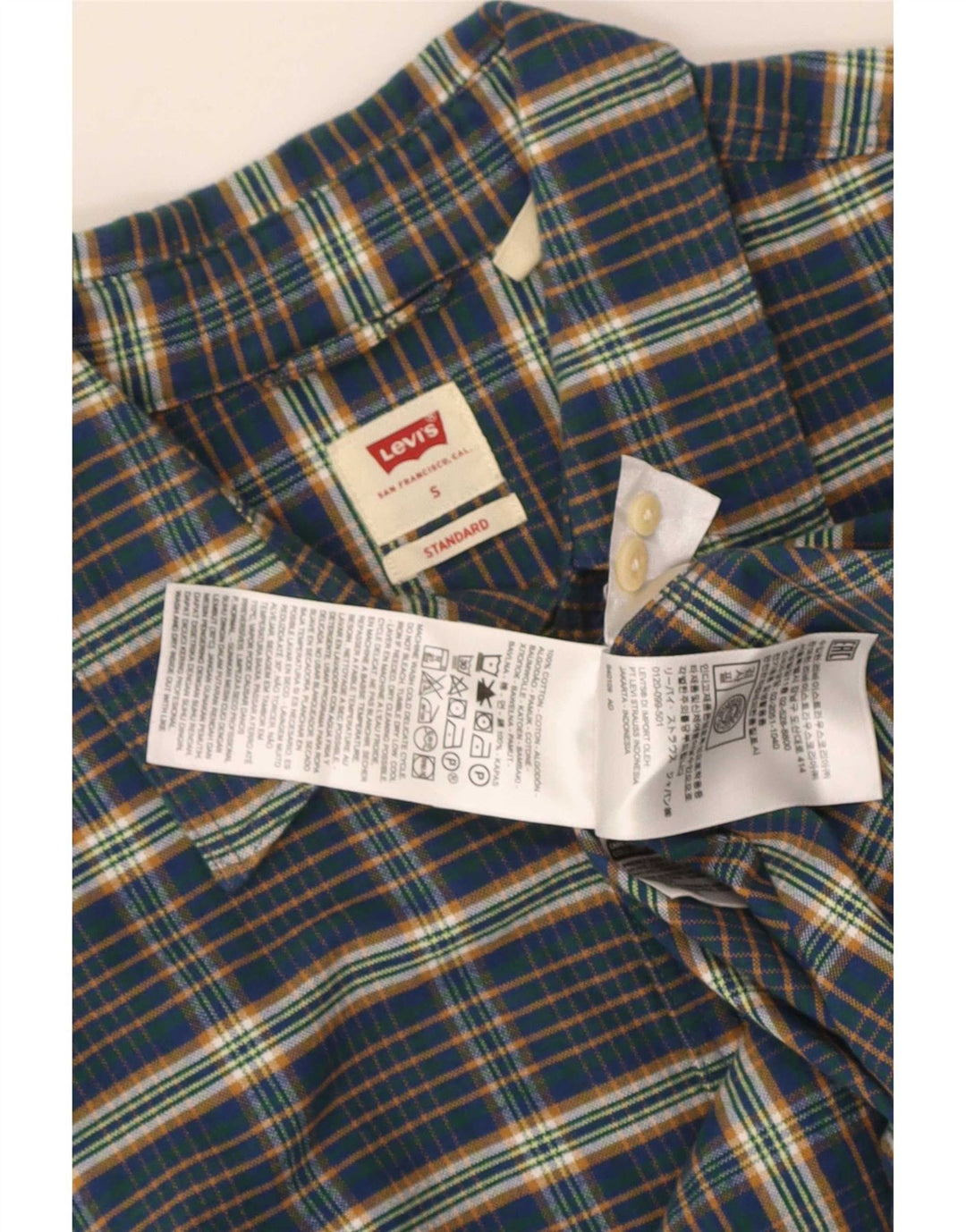 Levi's Chemise Standard Homme Bleu Marine Petit Carreaux Coton