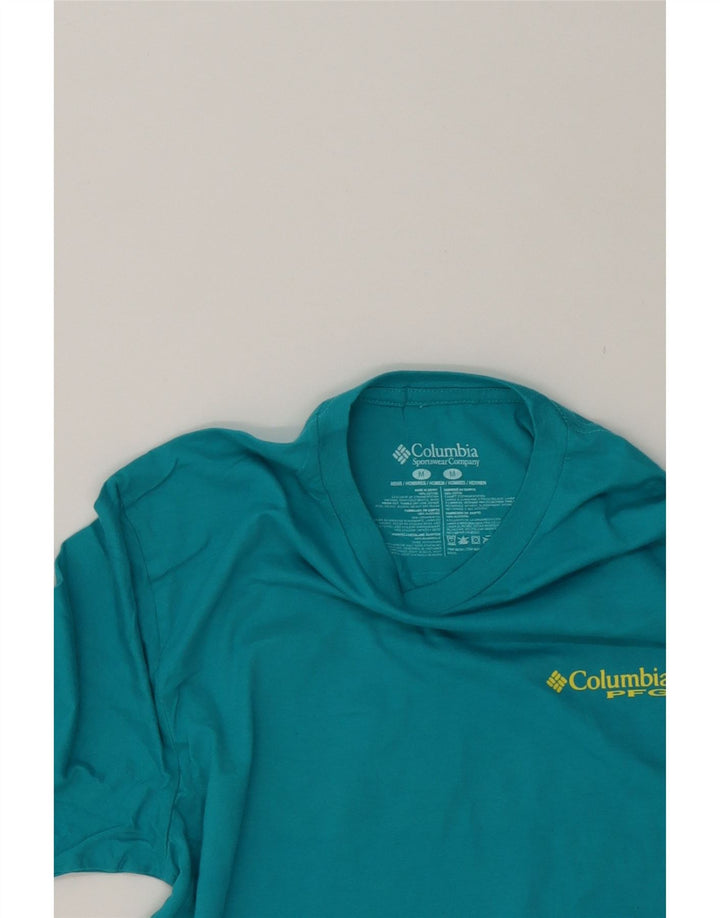 COLUMBIA T-Shirt Graphique Homme Coton Turquoise Moyen