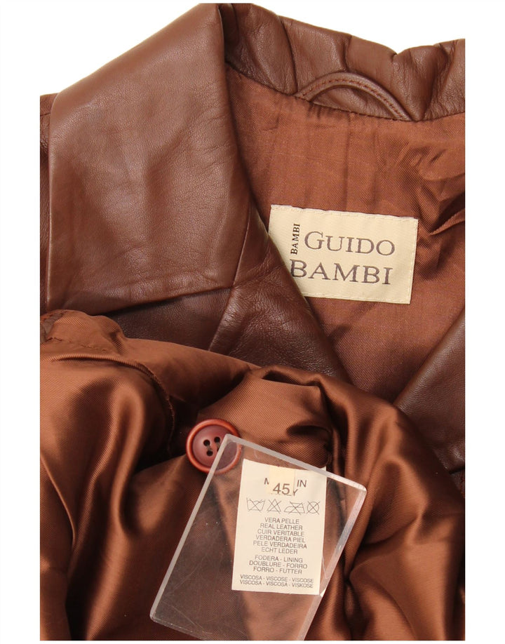 veste en cuir femme vintage IT 45 Cuir Bordeaux Moyen