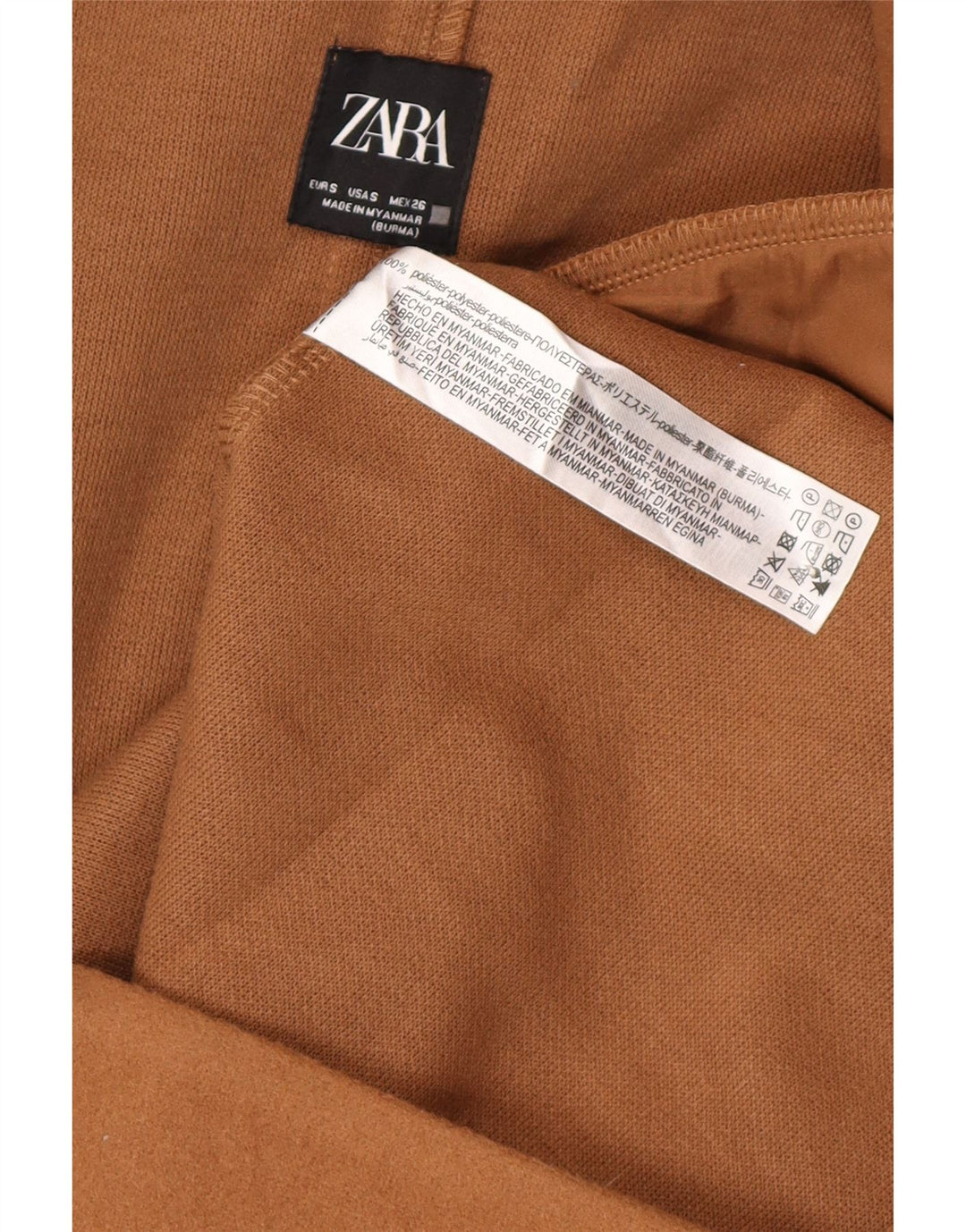 Zara Femme Manteau Ouvert UK 10 Petit Beige Polyester