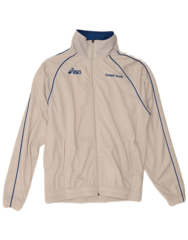 Asics Veste de survêtement pour homme Small Blanc Polyester