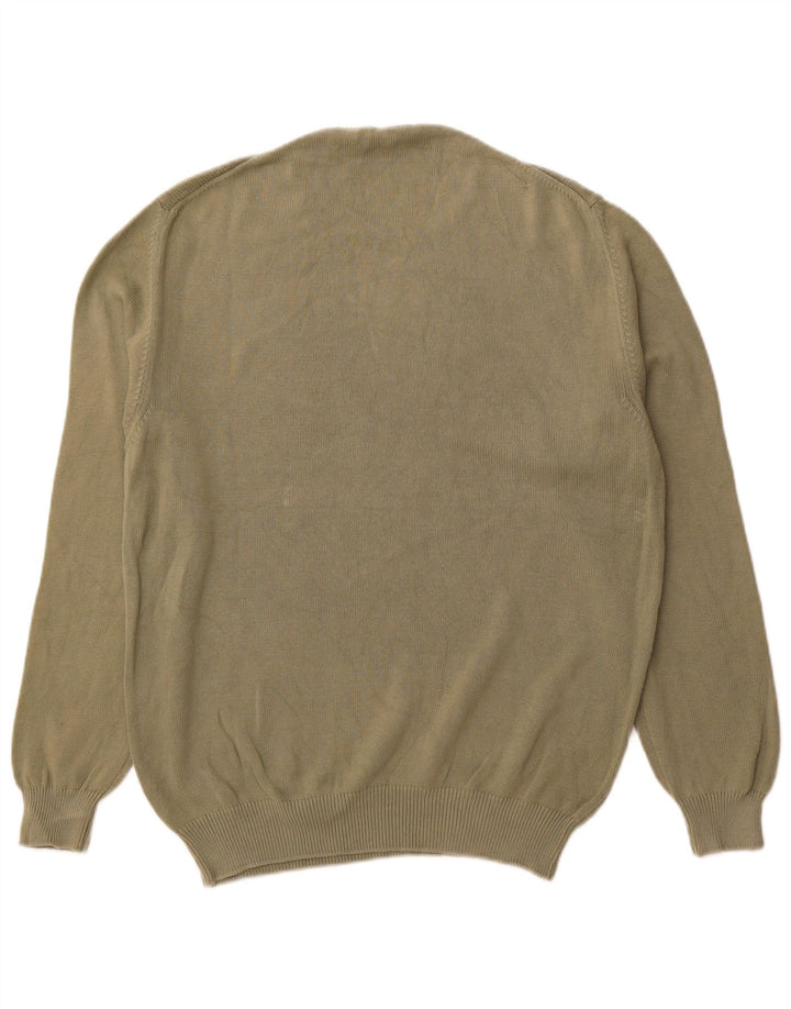 CARRERA Mens Crew Neck Jumper Sweater Large Green Cotton