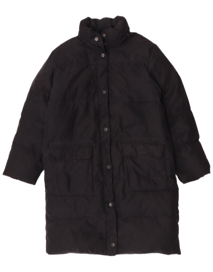 Belfe Manteau matelassé à capuche pour femme Coupe ample IT 40 Petit Noir Polyester
