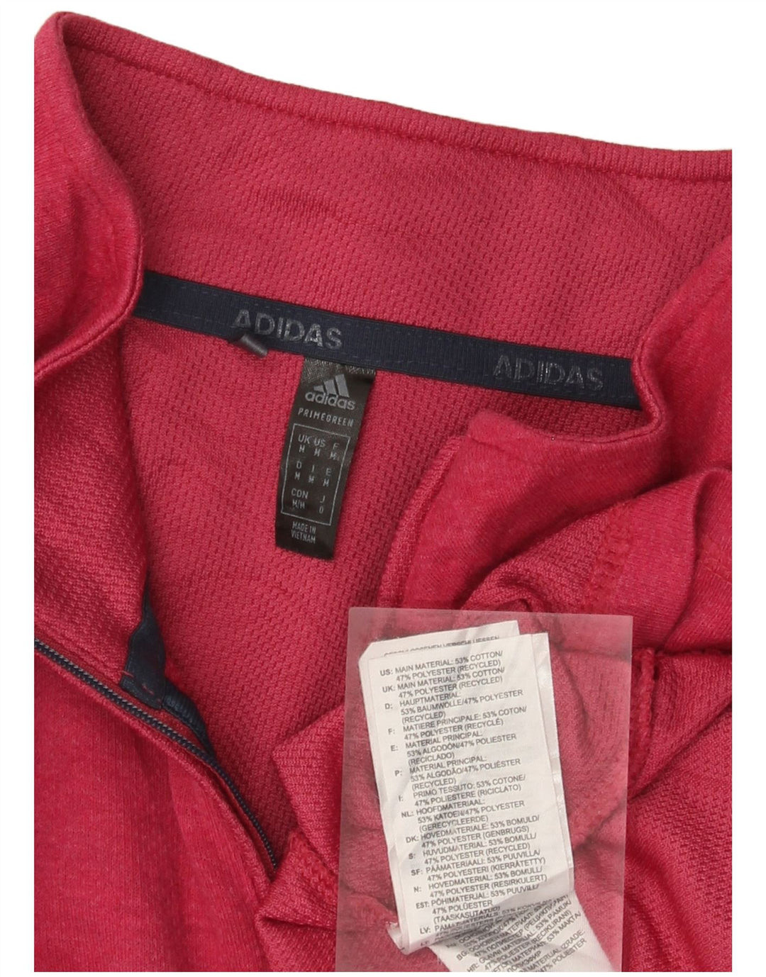 ADIDAS Haut de survêtement à col zippé pour homme en coton rose moyen