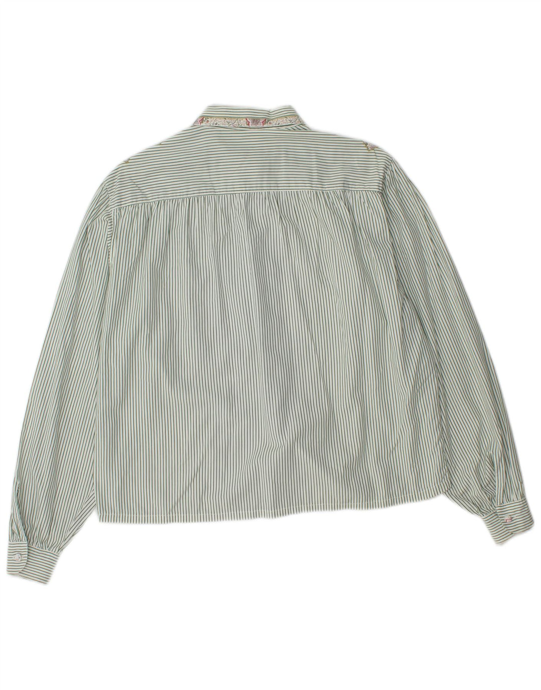 VINTAGE Chemise Femme UK 18 XL Vert Pinstripe