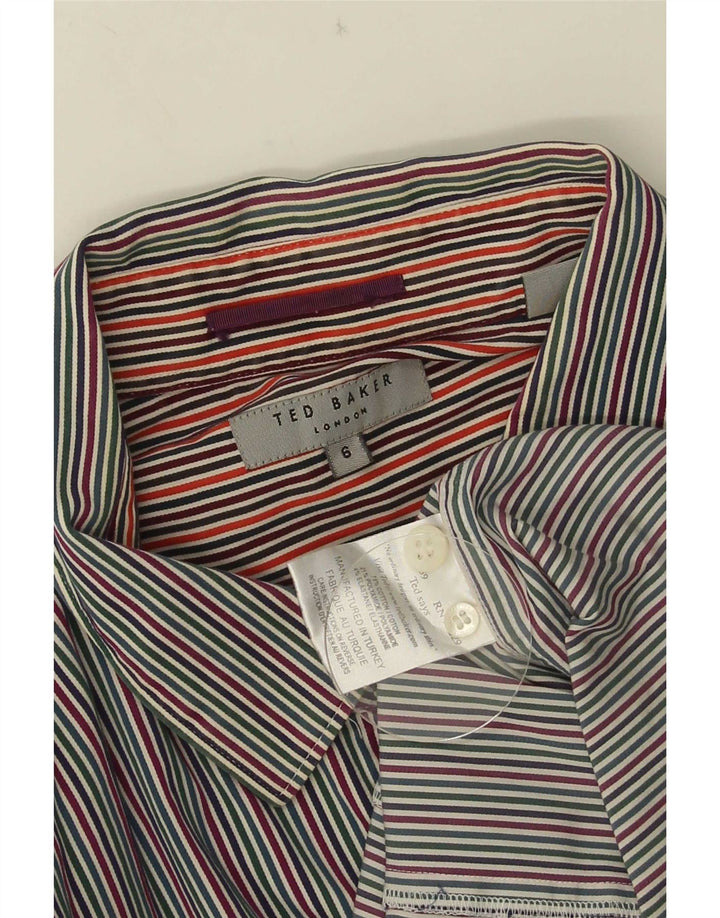 Ted Baker Chemise homme Taille 6 2XL Coton à fines rayures multicolore