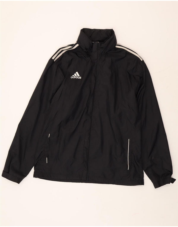 Adidas Veste de pluie à capuche pour homme UK 48/50 XL Noir Nylon