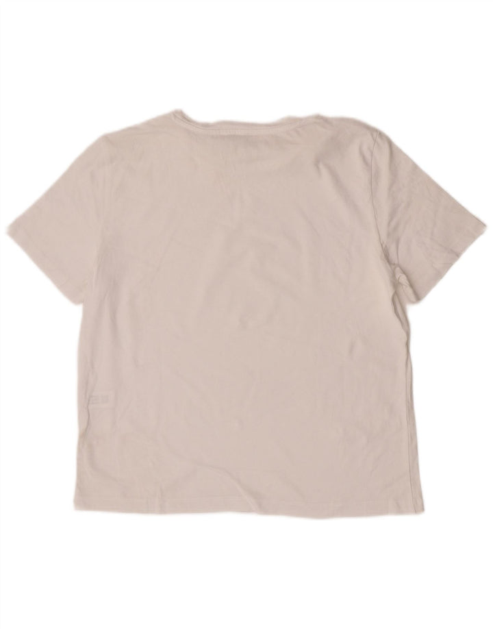 Zara T-Shirt Femme Top UK 14 Coton Blanc Moyen