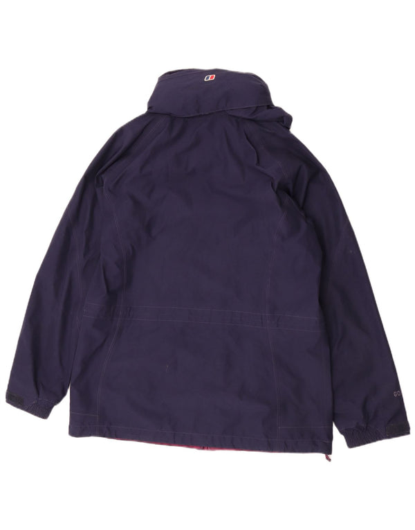 Berghaus Veste de pluie à capuche pour femme UK 12 Bleu marine moyen Polyester