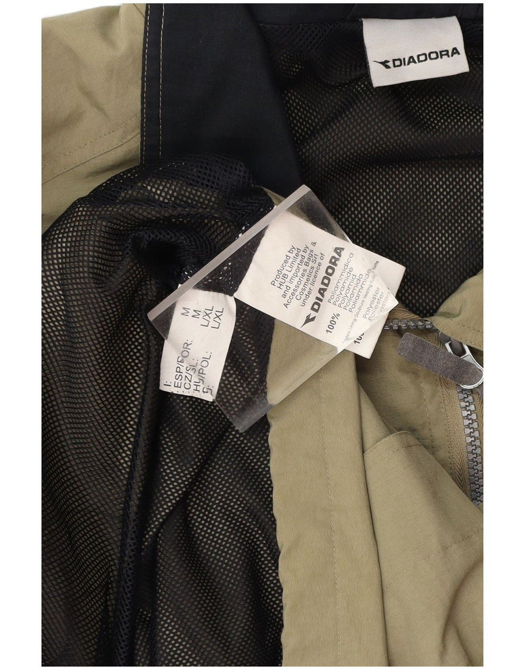 DIADORA Veste de pluie à capuche coupe ample pour homme UK 38 Kaki moyen Polyamide