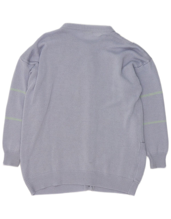 Yessica Cardigan long pour femme Taille 48/50 XL Violet géométrique