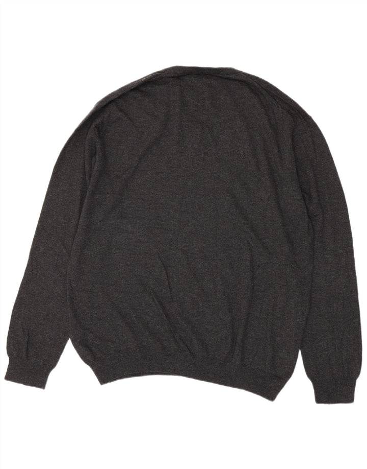 Gant Pull col V pour homme 2XL Gris Coton