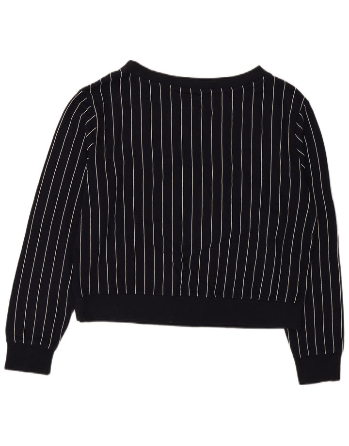 Benetton Sweat-shirt graphique pour femme UK 14 Bleu marine moyen rayé