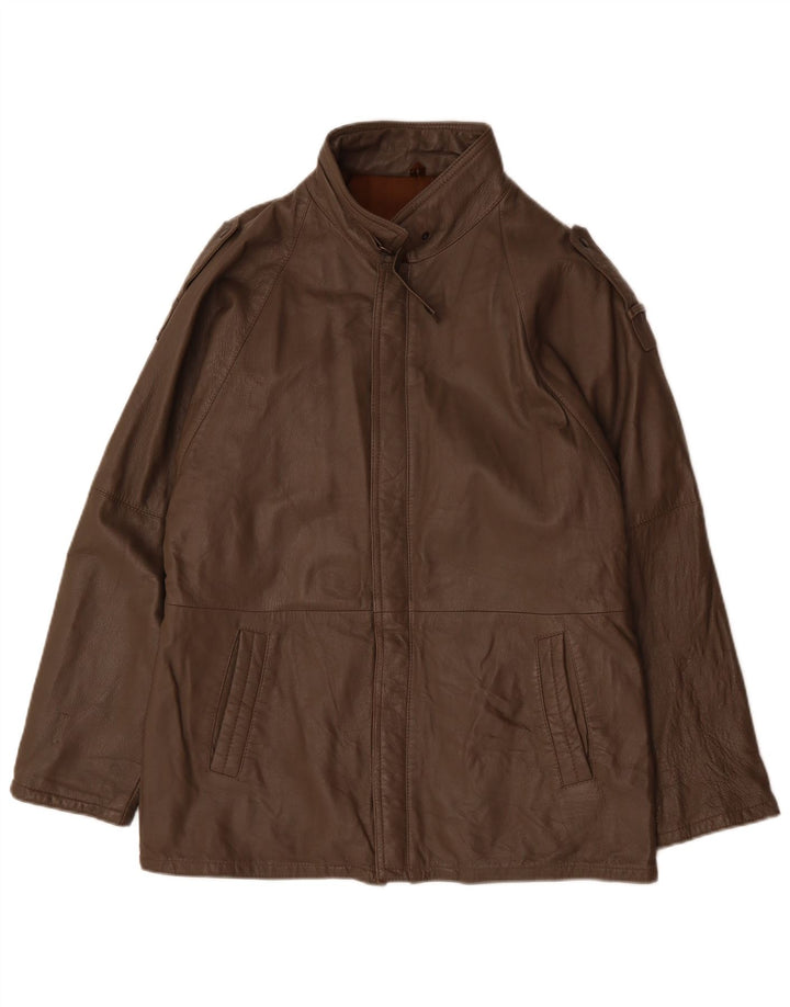 veste en cuir militaire vintage pour hommes UK 38 Brun moyen
