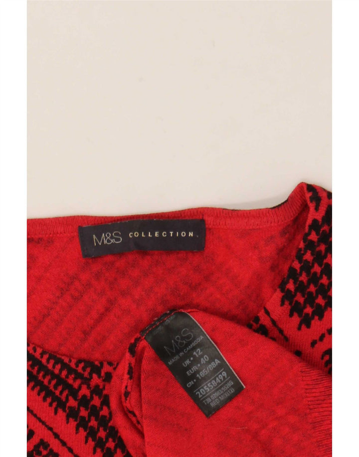 Marks & Spencer Pull col bateau pour femme UK 12 Rouge moyen