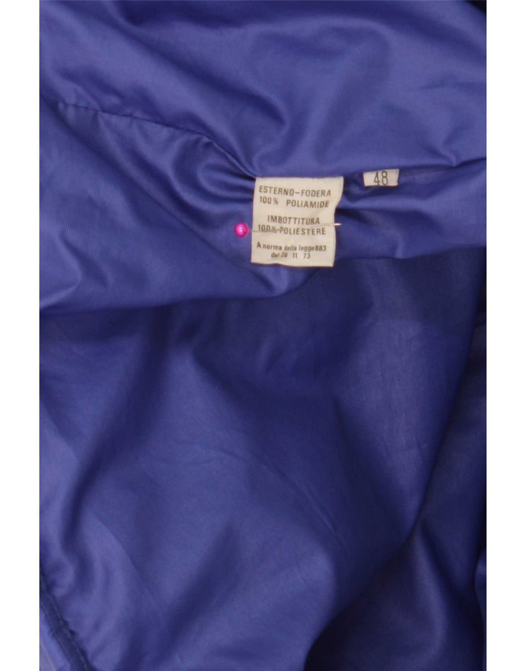 Veste matelassée homme vintage IT 48 Bleu Moyen Colourblock Polyamide