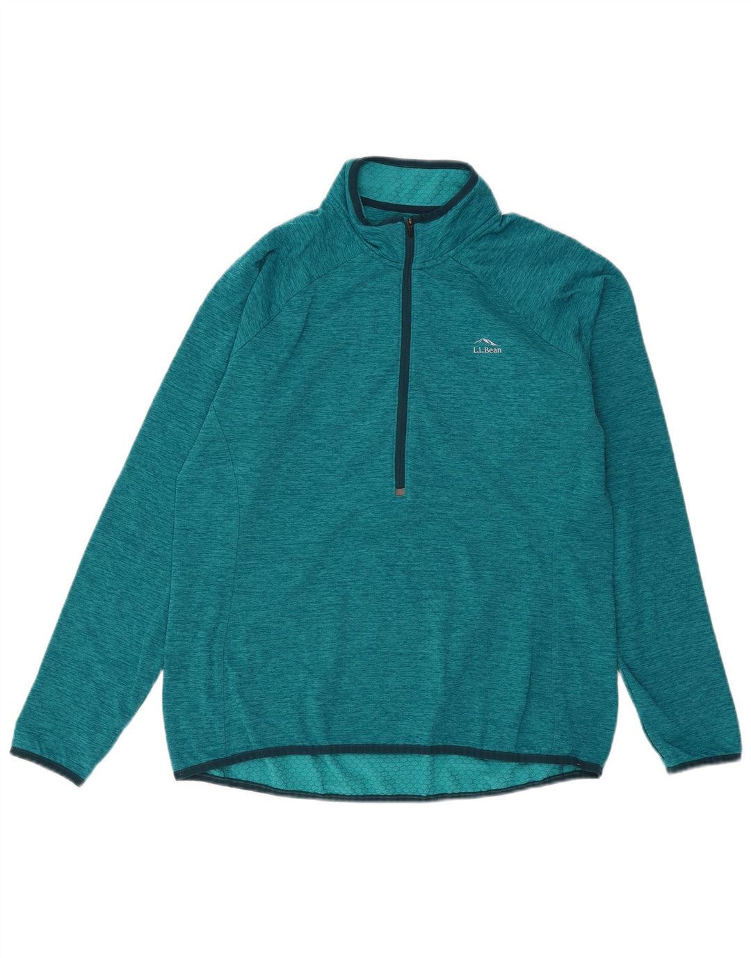 L.L.Bean Haut de survêtement à col zippé pour femme UK 16 Large Vert Polyester